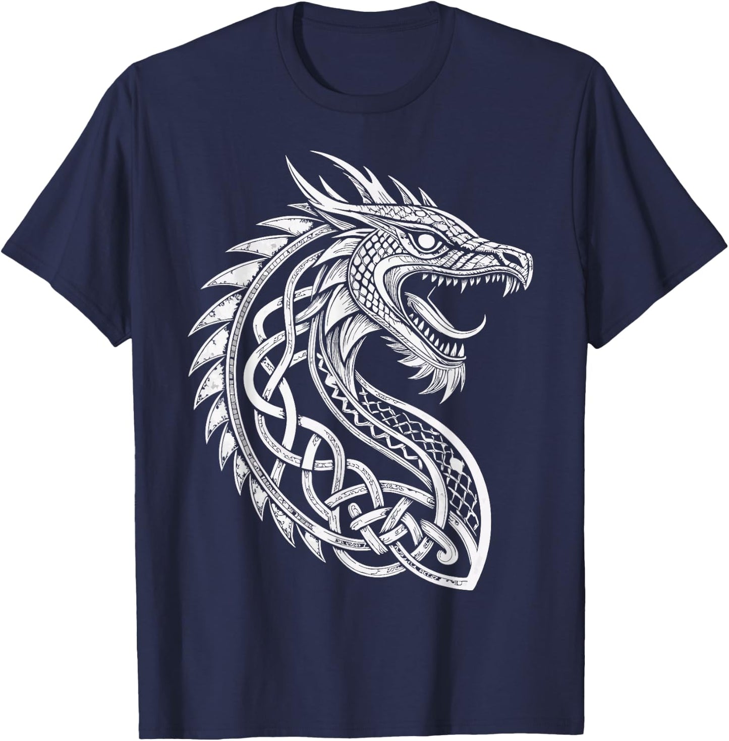 Viking Dragon Jörmungandr – Norse Knotwork Dragon T-Shirt - T-Shirt | Navy