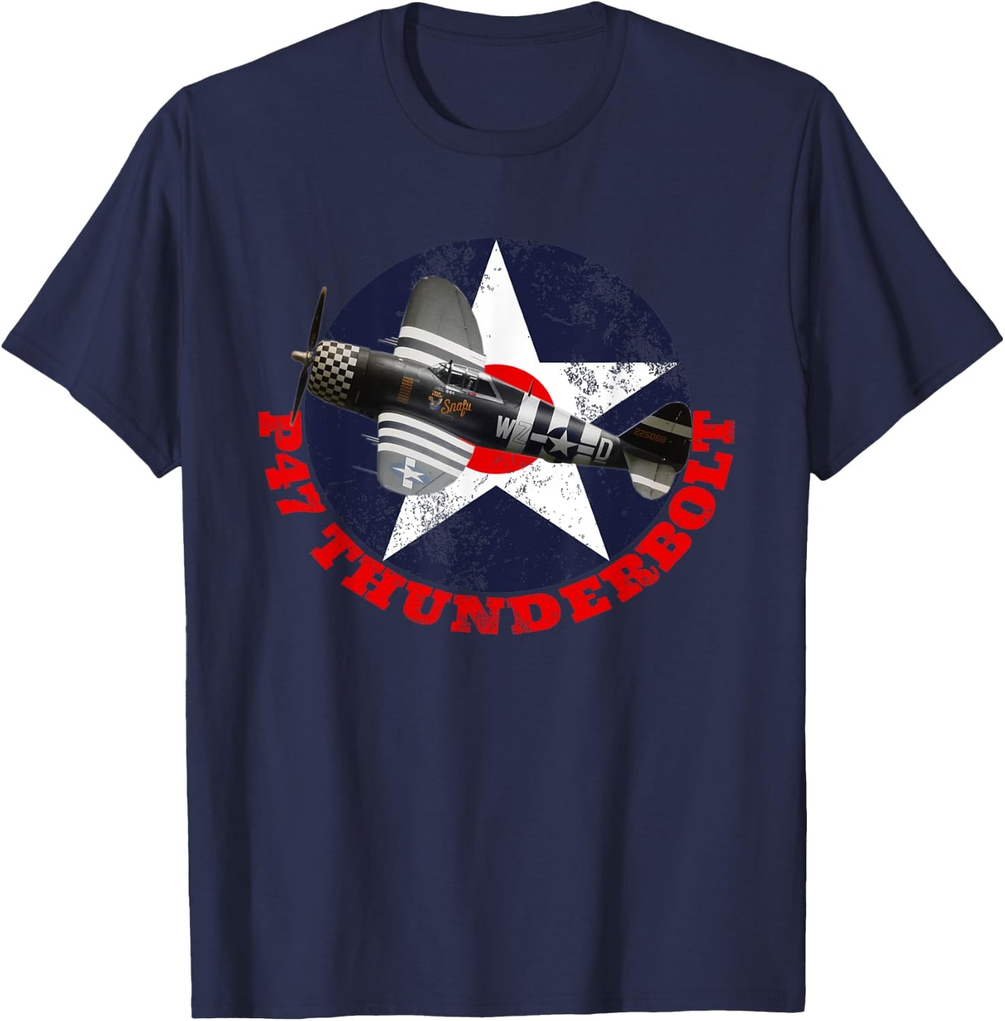 P47 Thunderbolt WW2 Fighter Plane Air Shows Plane Spotting T-Shirt - T-Shirt | Navy