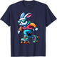 Happy Easter Bunny Roller Skating Player Lover Sport Rabbit T-Shirt - T-Shirt | Navy