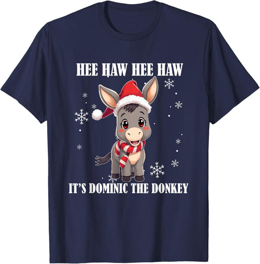 Funny Christmas Italian Christmas Donkey Dominic The Donkey T-Shirt - T-Shirt | Navy