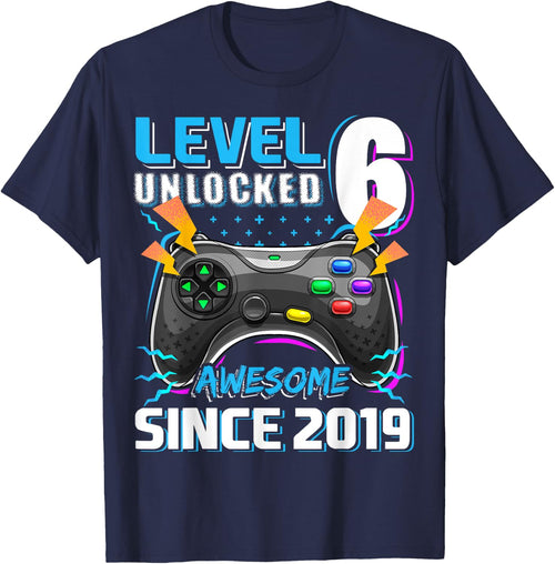 6th Birthday Boy Level 6 Gamer 6 Year Video Game Party
