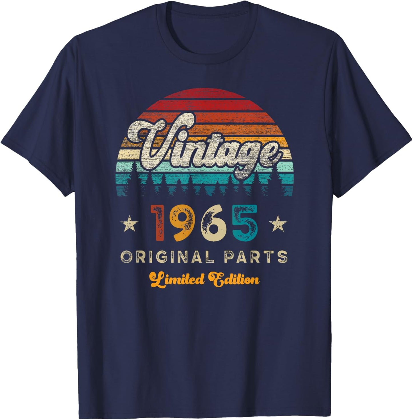 Vintage 1965 Birthday 60 Years Old Limited Edition T-Shirt - T-Shirt | Navy