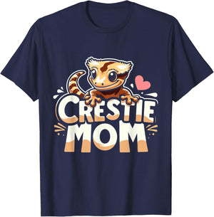 Crested Gecko Crestie Mom - Ultimate Reptile Lover T-Shirt - T-Shirt | Navy