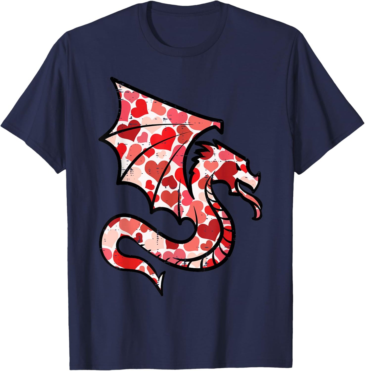 Valentines Day Dragon Hearts Women Girls Boys Kids Men Youth T-Shirt - T-Shirt | Navy
