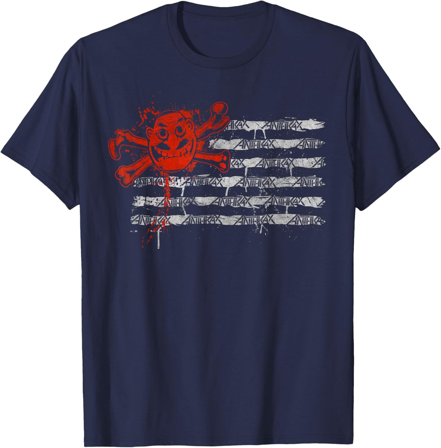 Anthrax Grunge Flag T-Shirt - T-Shirt | Navy