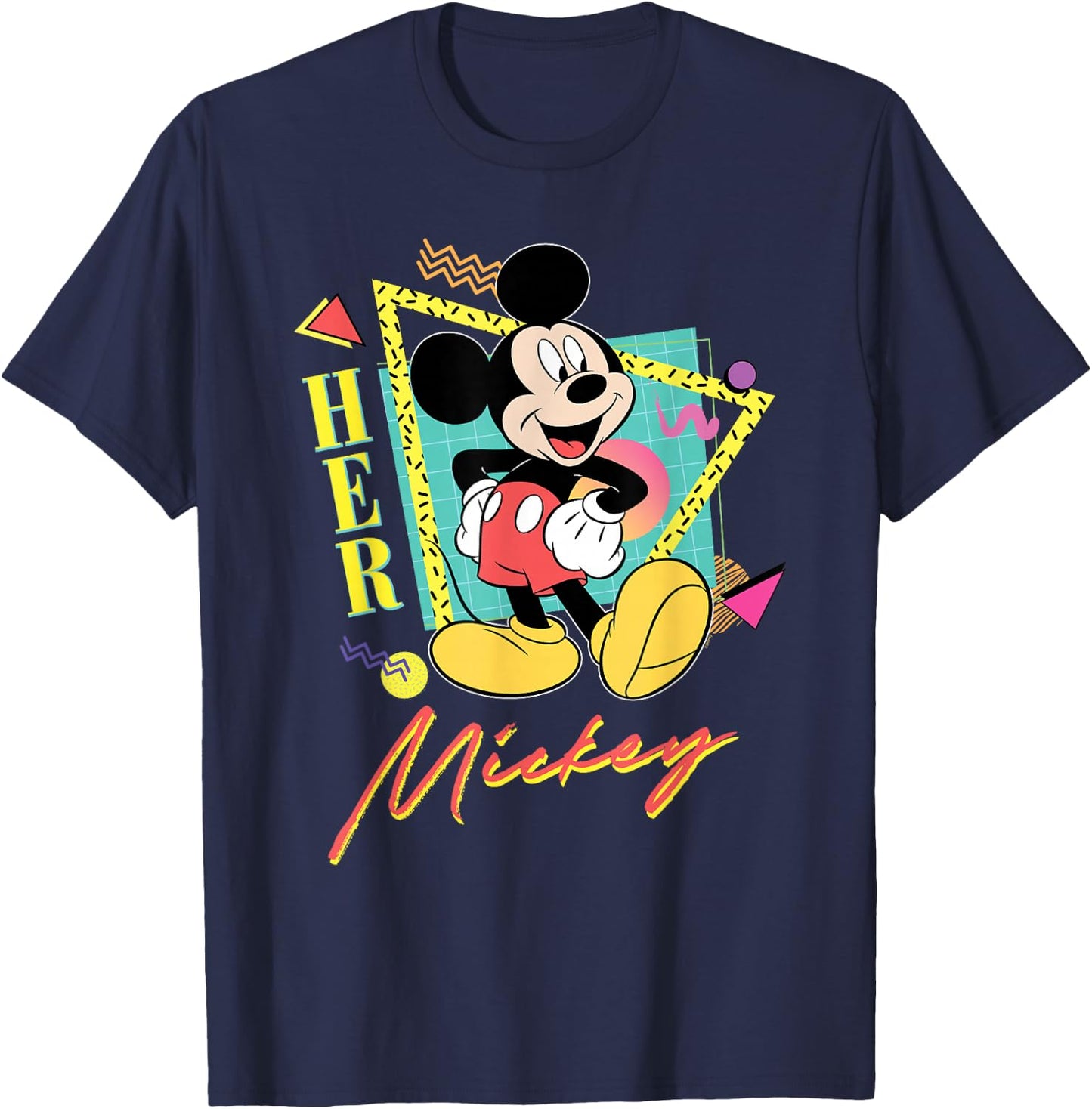 Disney Mickey Mouse Retro '90s Couples Matching Her Mickey T-Shirt - T-Shirt | Navy