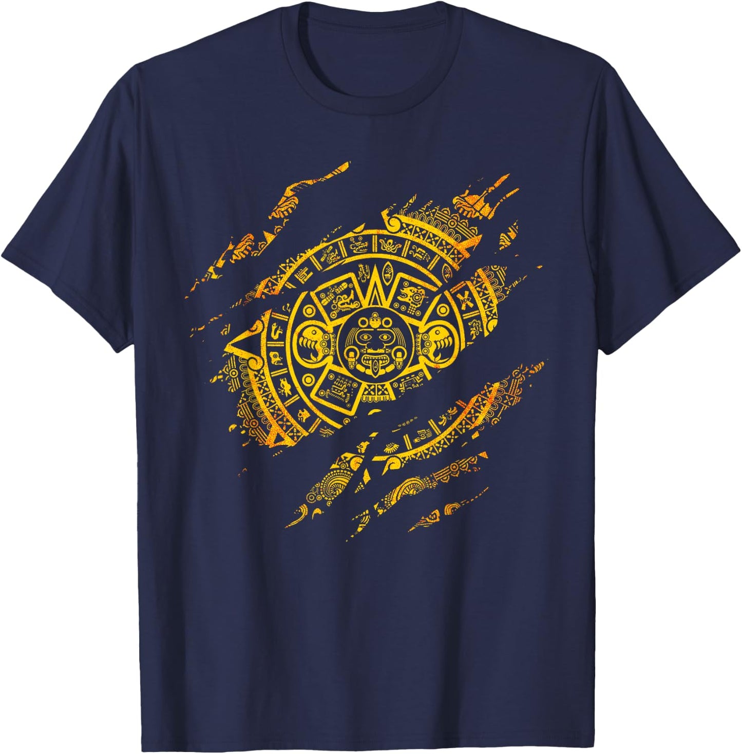 Aztec Mayas Aztec Calendar Mexico History T-Shirt - T-Shirt | Navy