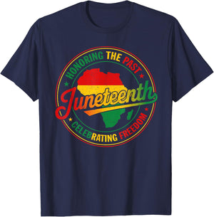 Juneteenth Honoring the Past Celebrating Freedom 1865 Black T-Shirt - T-Shirt | Navy