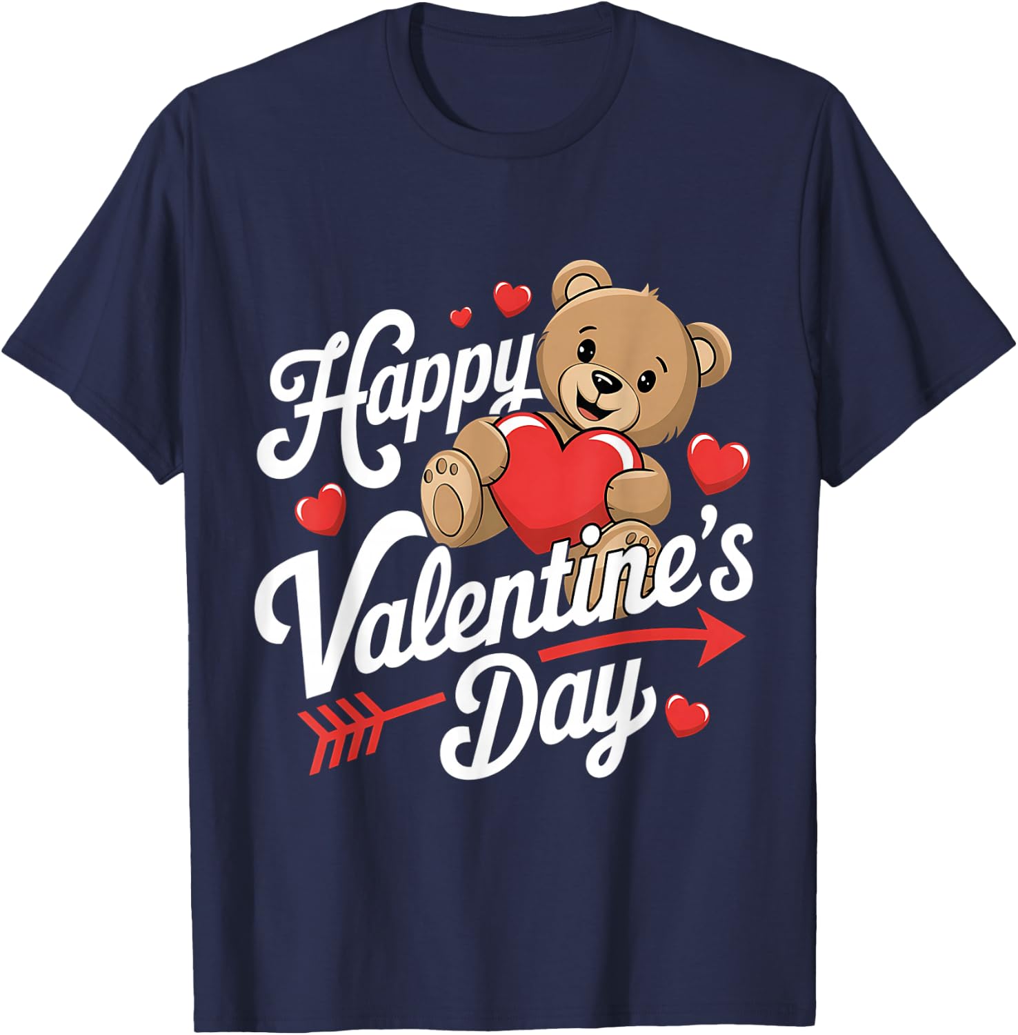 Happy Valentines Day Shirts Women Cute Valentine T-Shirt - T-Shirt | Navy
