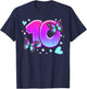 Birthday Girl 10 Years, Butterflies and Number 10 T-Shirt - T-Shirt | Navy