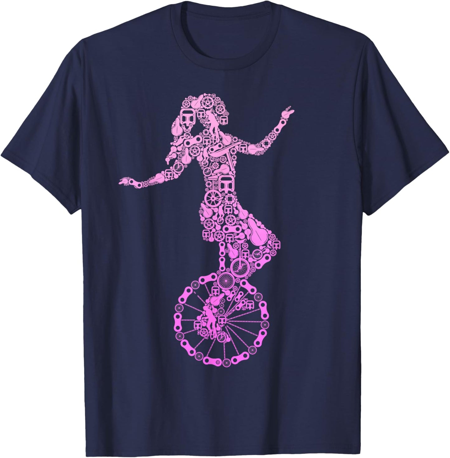 Einrad Mädchen Unicycle Einradfahrerin Kinder T-Shirt - T-Shirt | Navy