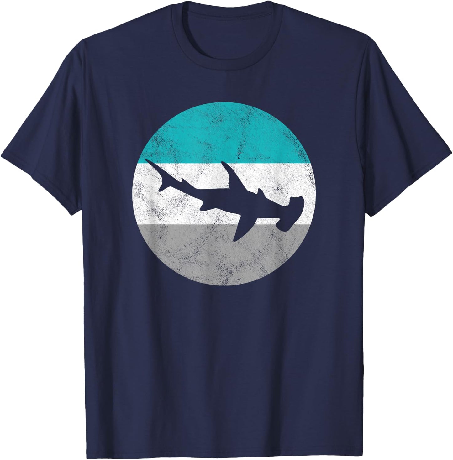 Hammerhead Shark Retro Gift Women Boys & Girls T-Shirt - T-Shirt | Navy