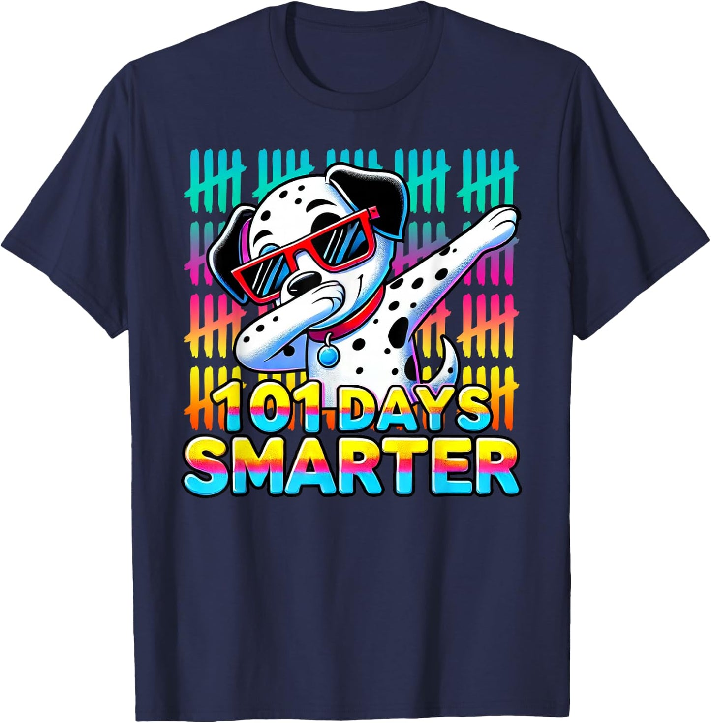 101 Days Smarter Dalmatiner T-Shirt - T-Shirt | Navy