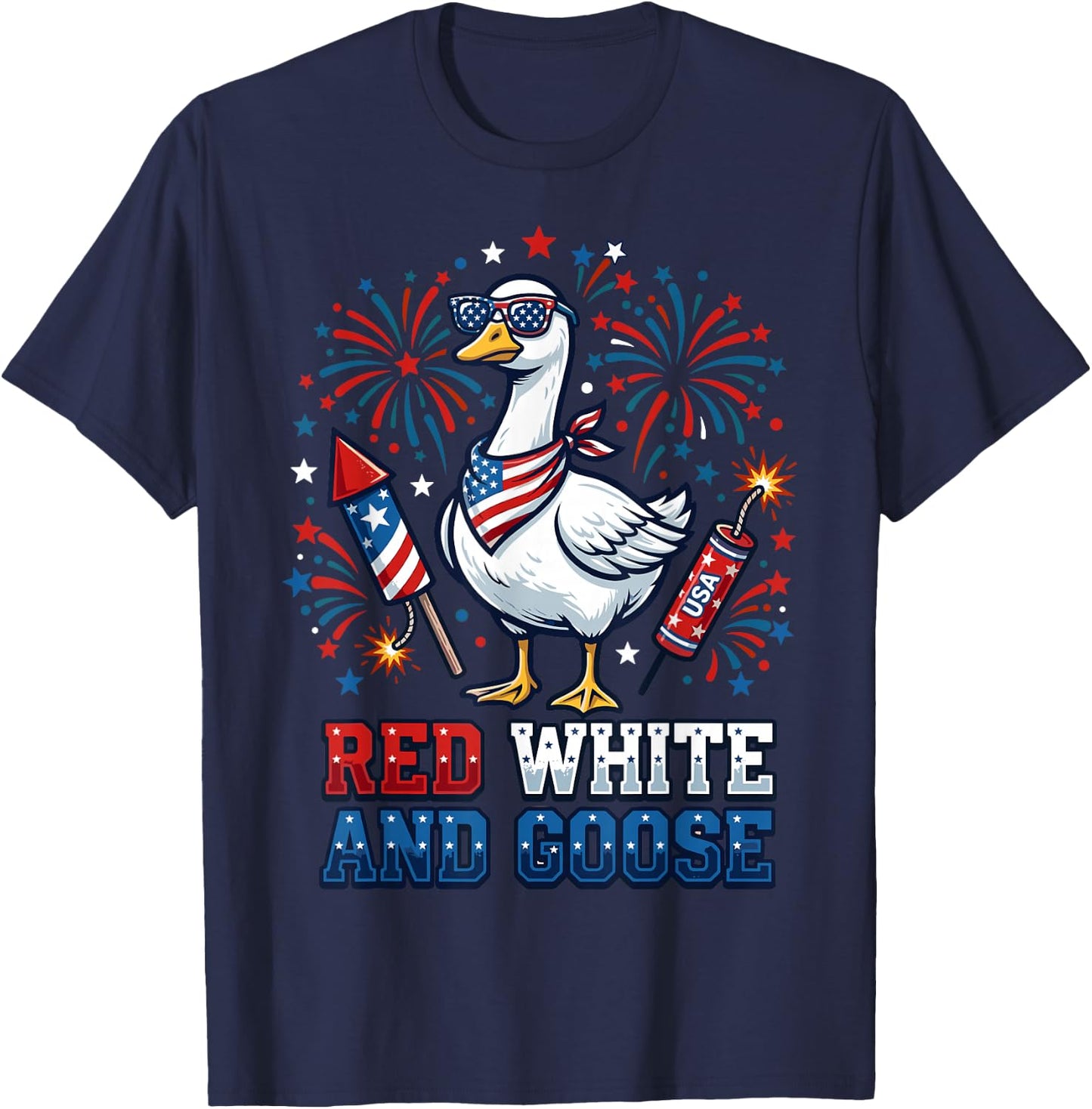 Goose 4th of July Patriotic USA T-Shirt - T-Shirt | Navy