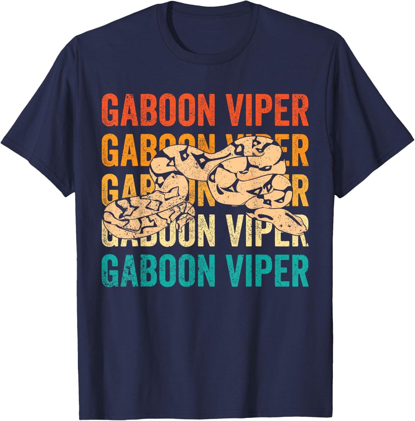 Gaboon Viper Retro T-Shirt - T-Shirt | Navy