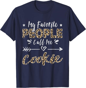 My Favorite People Call Me Cookie Leopard T-Shirt - T-Shirt | Navy