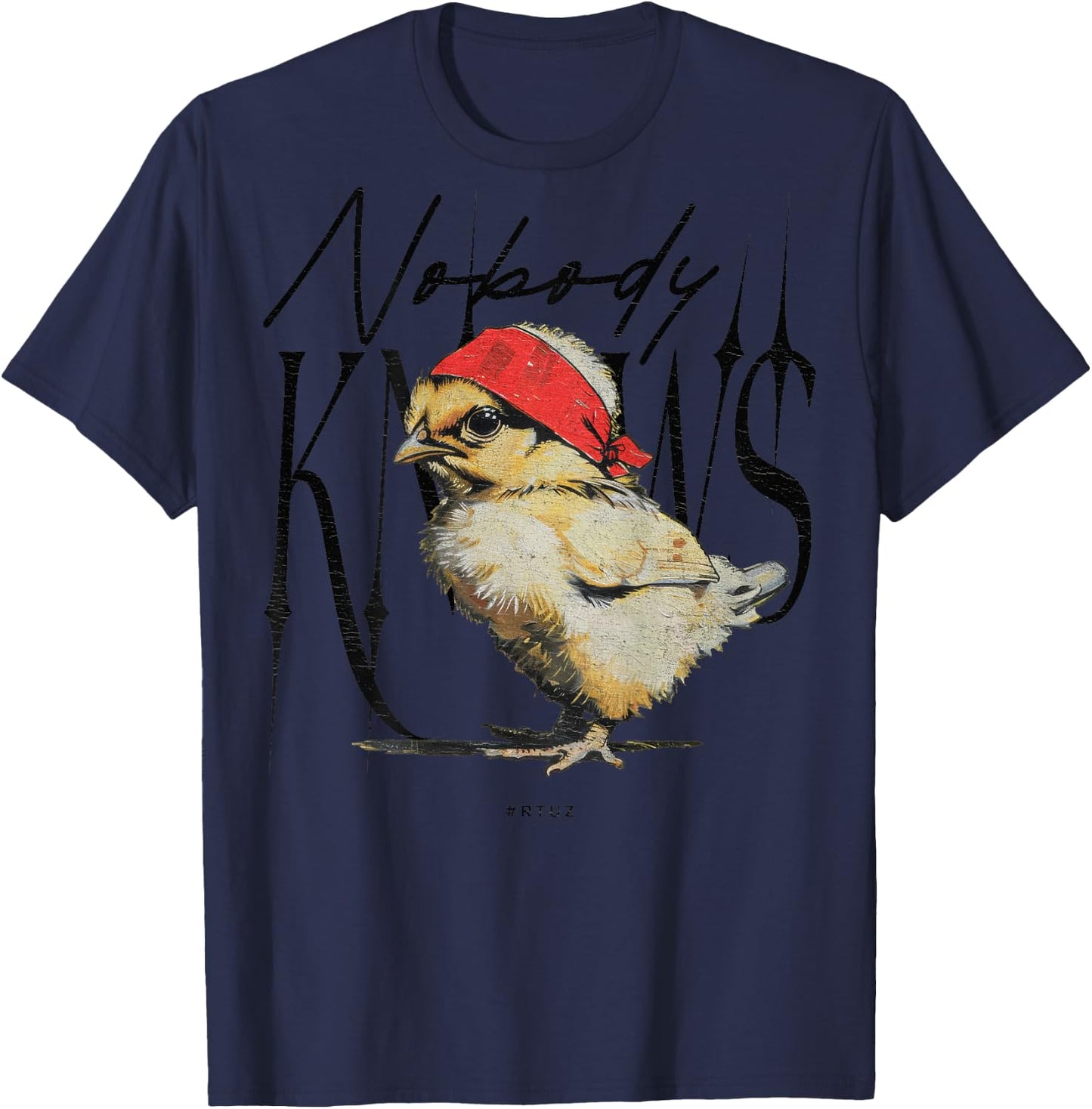 Hip Hop Vintage Hipster Y2K Edgy Urban Backprint Streetwear T-Shirt - T-Shirt | Navy
