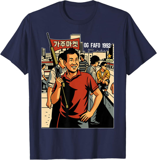 Rooftop Koreans Vintage T-Shirt - T-Shirt | Navy