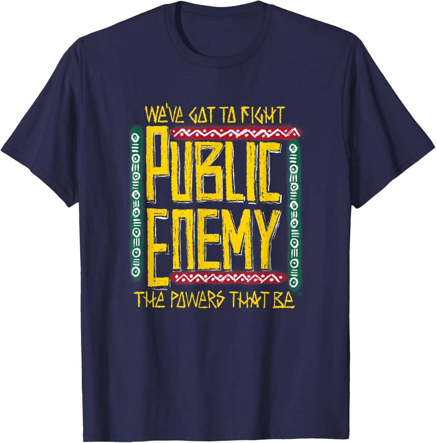 Public Enemy | Fight The Power | 1990s Vintage Legends , black T-Shirt - T-Shirt | Navy