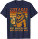 Vintage Lion Just A Dad Who Always Came Back With The Milk T-Shirt - T-Shirt | Navy