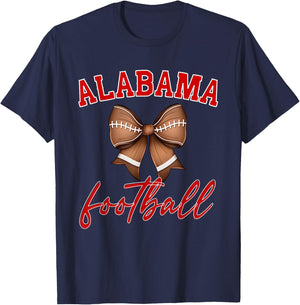 Alabama Football Pretty Coquette Style Bow T-Shirt - T-Shirt | Navy