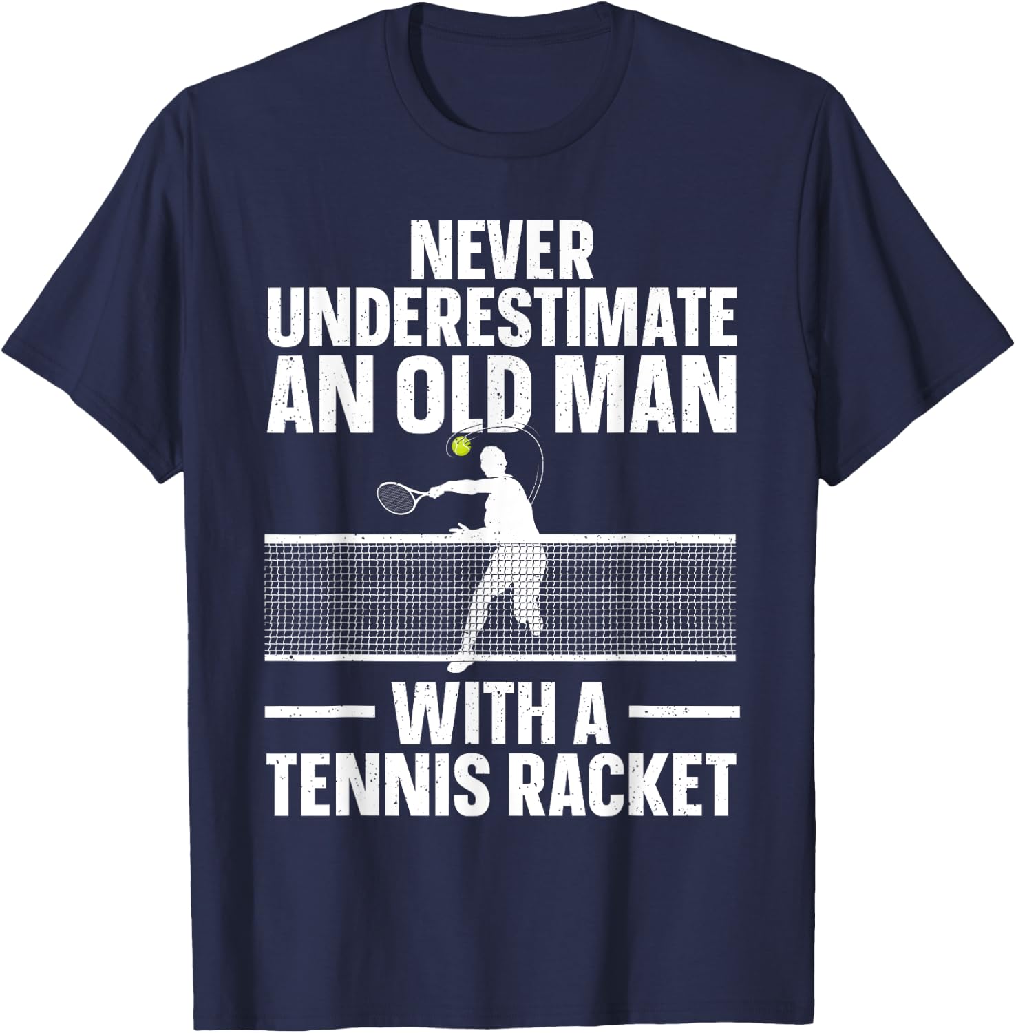 Best Tennis Art Grandpa Tennis Lover Tennis Player T-Shirt - T-Shirt | Navy