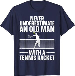 Best Tennis Art Grandpa Tennis Lover Tennis Player T-Shirt - T-Shirt | Navy