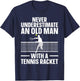 Best Tennis Art Grandpa Tennis Lover Tennis Player T-Shirt - T-Shirt | Navy