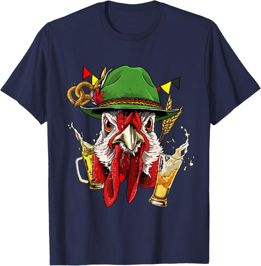 Chicken Germany Oktoberfest Party Beer Fest Chicken Lover T-Shirt - T-Shirt | Navy