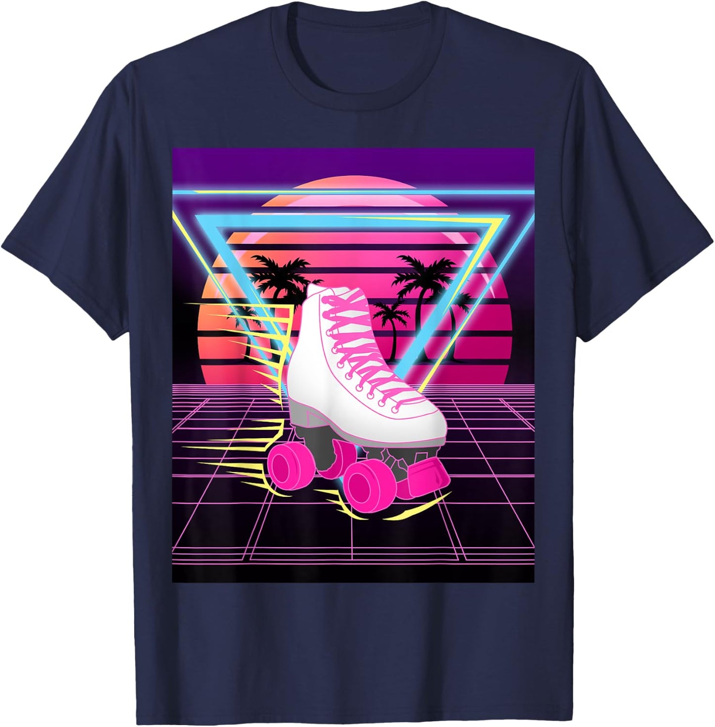 80s Steam Background - Skates Costume Gift, Black T-Shirt - T-Shirt | Navy