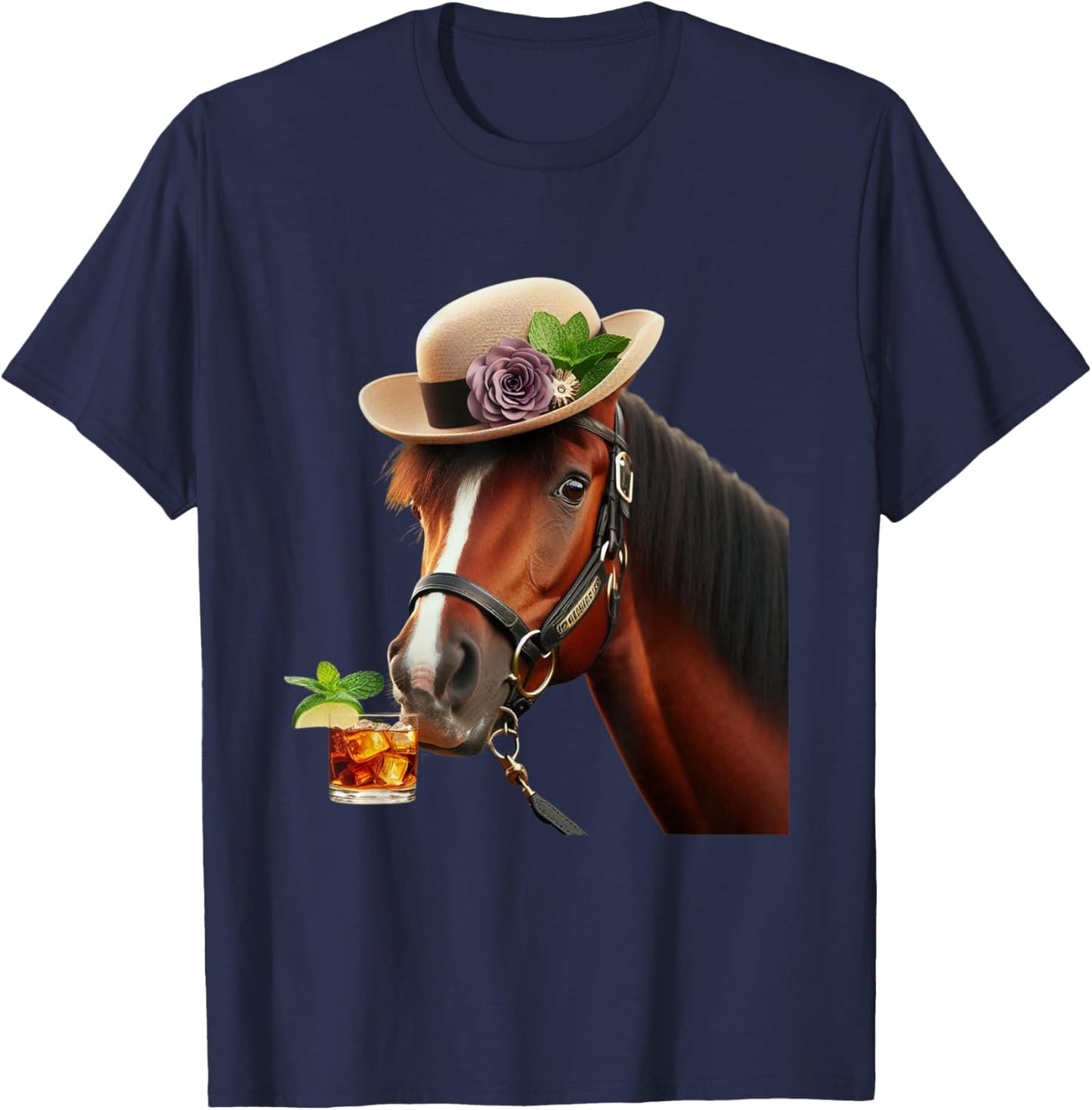 Funny Horse Derby Party T-Shirt - T-Shirt | Navy