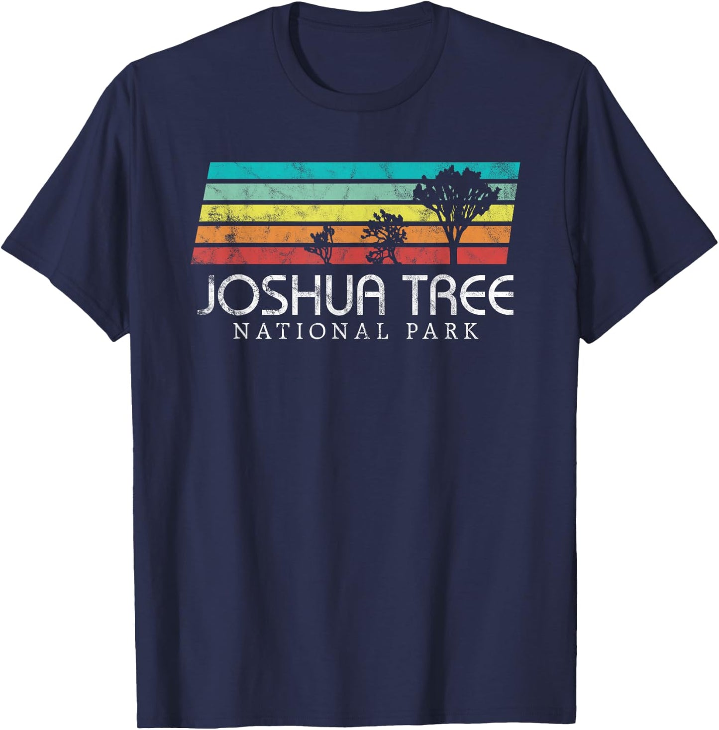 Joshua Tree California Vintage Retro Camping National Park T-Shirt - T-Shirt | Navy