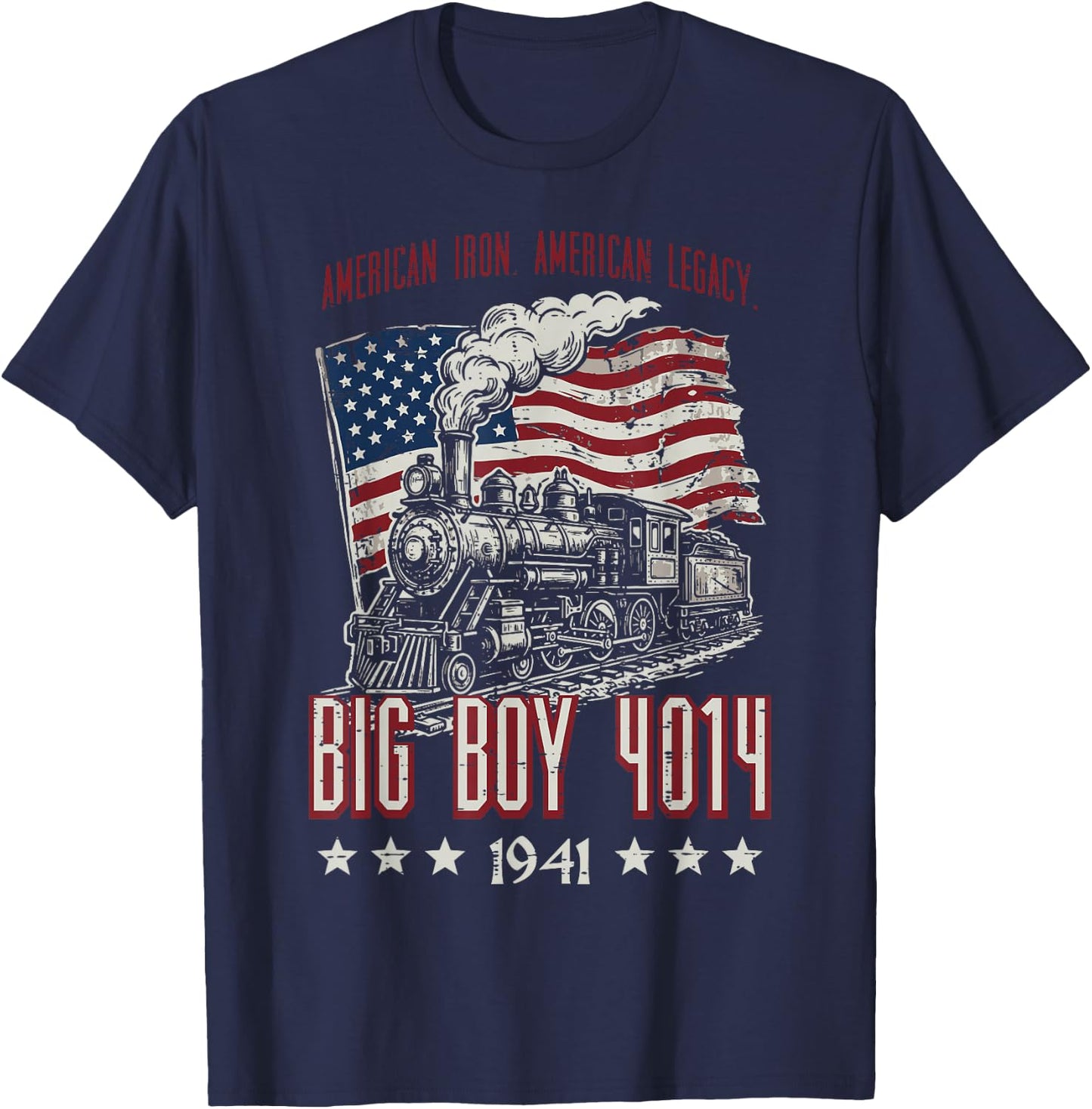 Big Boy 4014 American Steam Train Vintage Men Women Kids T-Shirt - T-Shirt | Navy