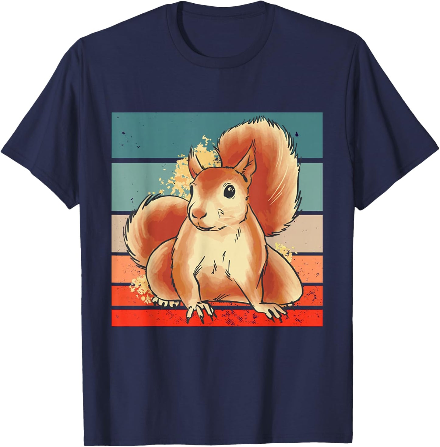 Cute watercolor Squirrel nature art animal lovers Art T-Shirt - T-Shirt | Navy