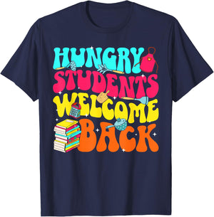 Welcome Back to School Lunch Lady First Day of School T-Shirt - T-Shirt | Navy