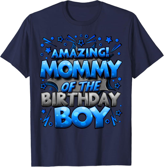Mommy of the Birthday Boy Matching Family Mommy T-Shirt - T-Shirt | Navy