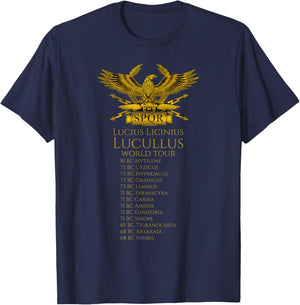Ancient Rome History - Lucius Licinius Lucullus World Tour T-Shirt - T-Shirt | Navy
