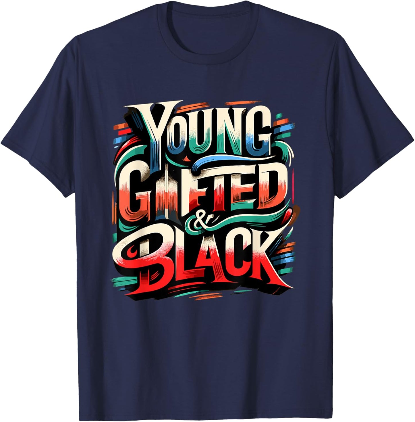 Young Gifted and Black History Month Men African Pride T-Shirt - T-Shirt | Navy