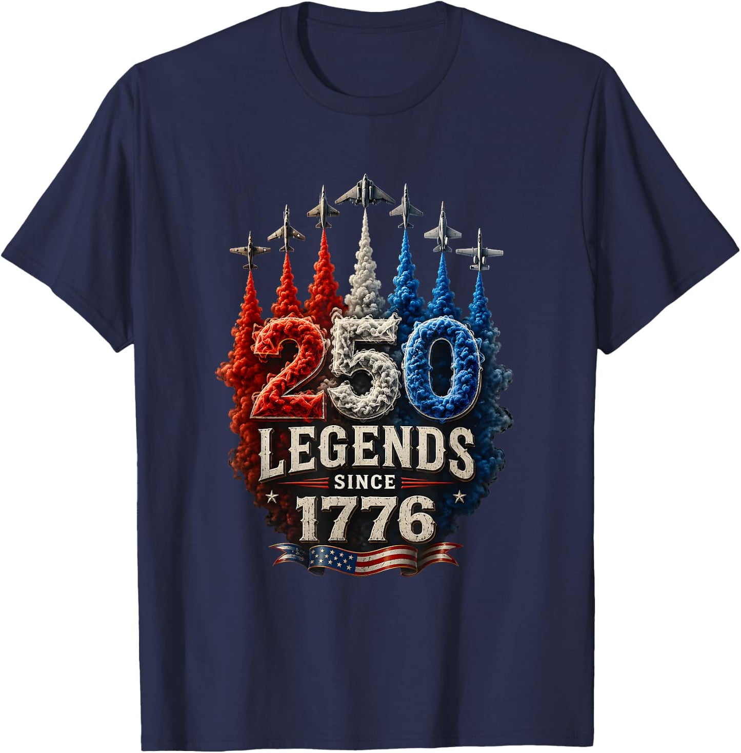 250th Anniversary USA Patriotic 250 Years American 4th July T-Shirt - T-Shirt | Navy