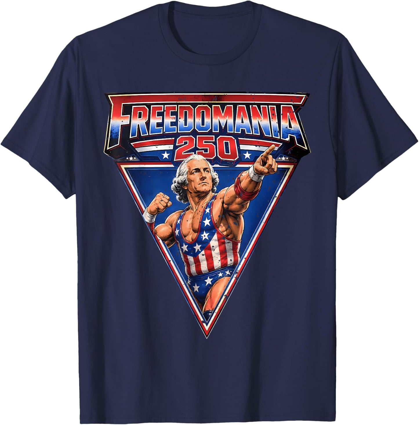 George Washington Freedomania 250 Years 4th of July T-Shirt - T-Shirt | Navy