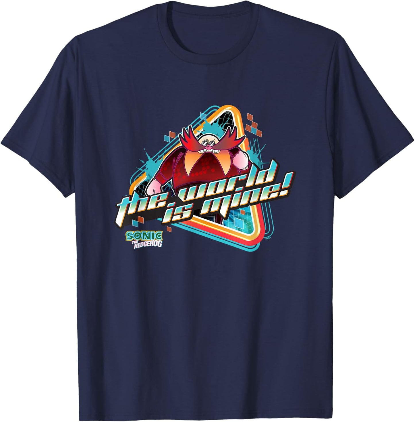 Sonic The Hedgehog The World Is Mine! Dr. Eggman Retro T-Shirt - T-Shirt | Navy
