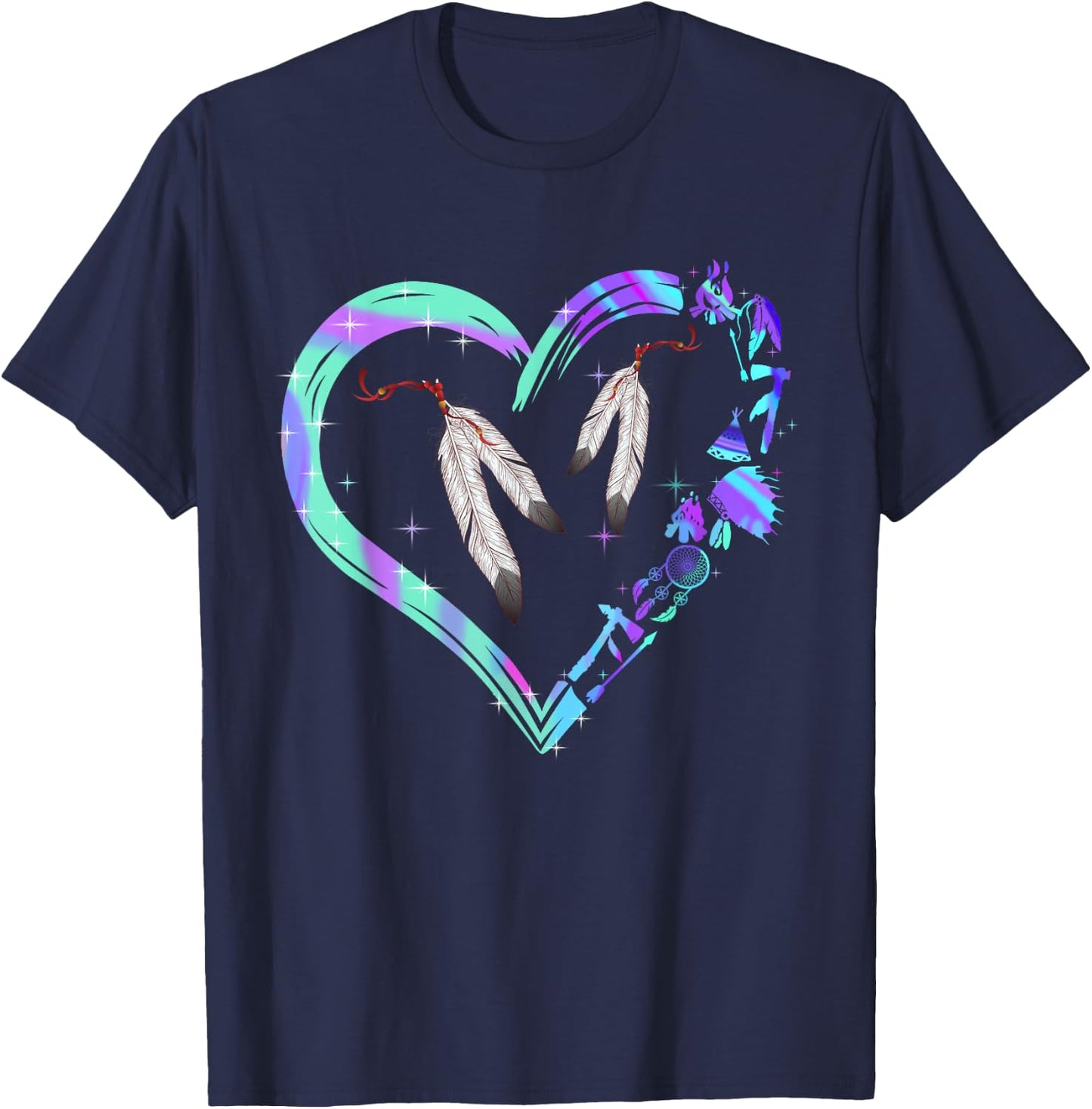 Native Colorful Ancestral Connection T-Shirt - T-Shirt | Navy