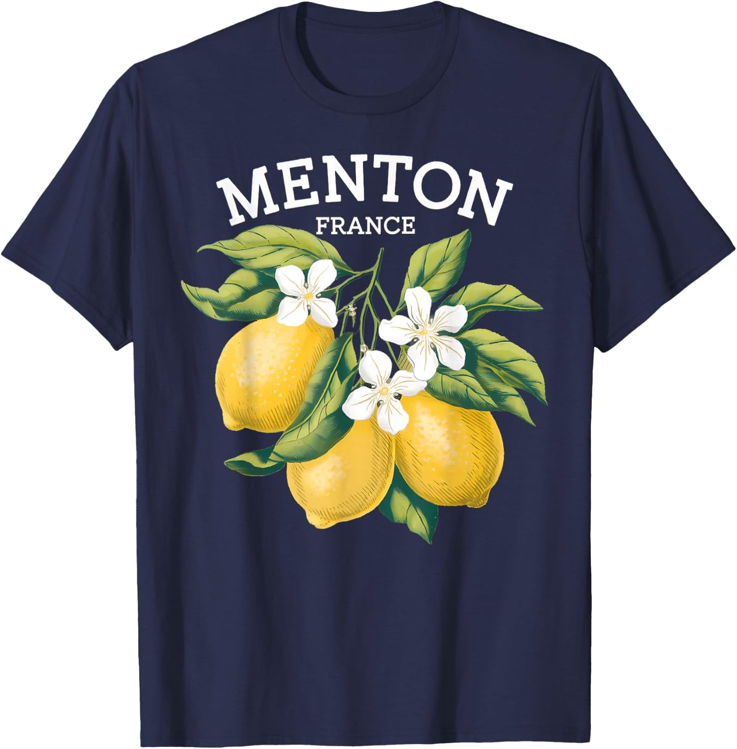 Menton France French Riviera , Black, S T-Shirt - T-Shirt | Navy