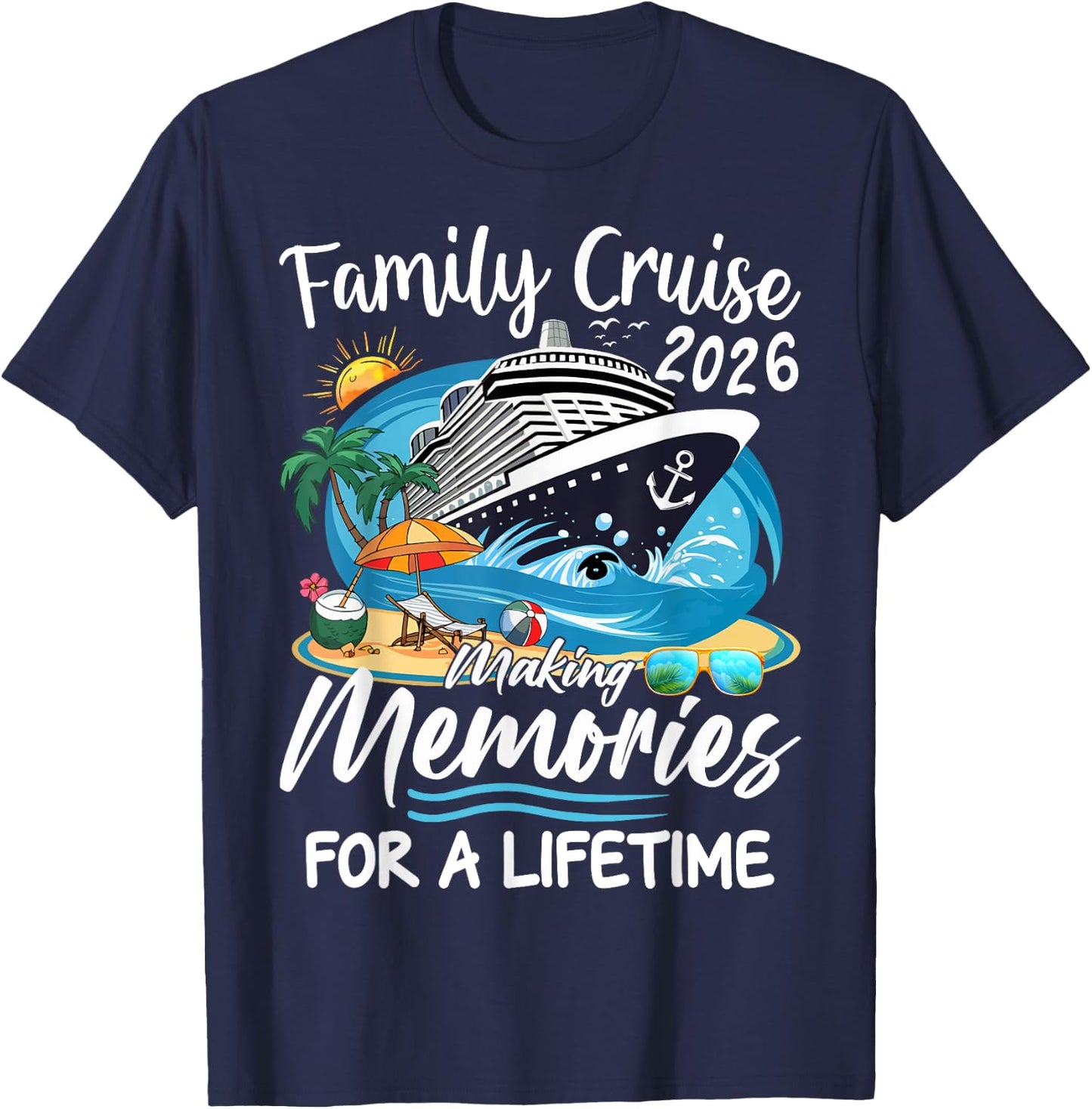 Family Cruise 2026 Family Matching Cruise Vacation Party T-Shirt - T-Shirt | Navy