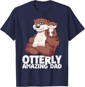 Otterly Amazing Dad for Otter Fathers Day T-Shirt - T-Shirt | Navy