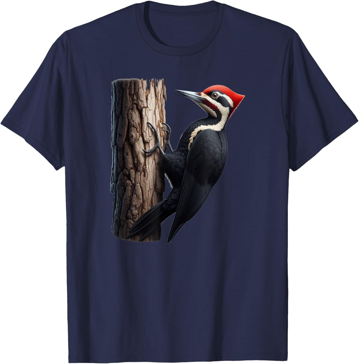 Bird Series. Pileated Woodpecker Bird. Artist's Rendition. T-Shirt - T-Shirt | Navy