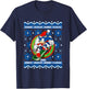Sonic The Hedgehog Christmas Shredding Sonic Ugly Sweater T-Shirt - T-Shirt | Navy