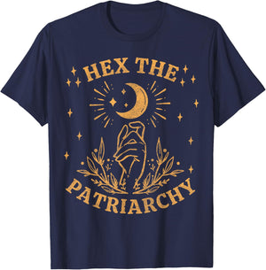 Vintage Feminist Witch, Hex The Patriarchy T-Shirt - T-Shirt | Navy