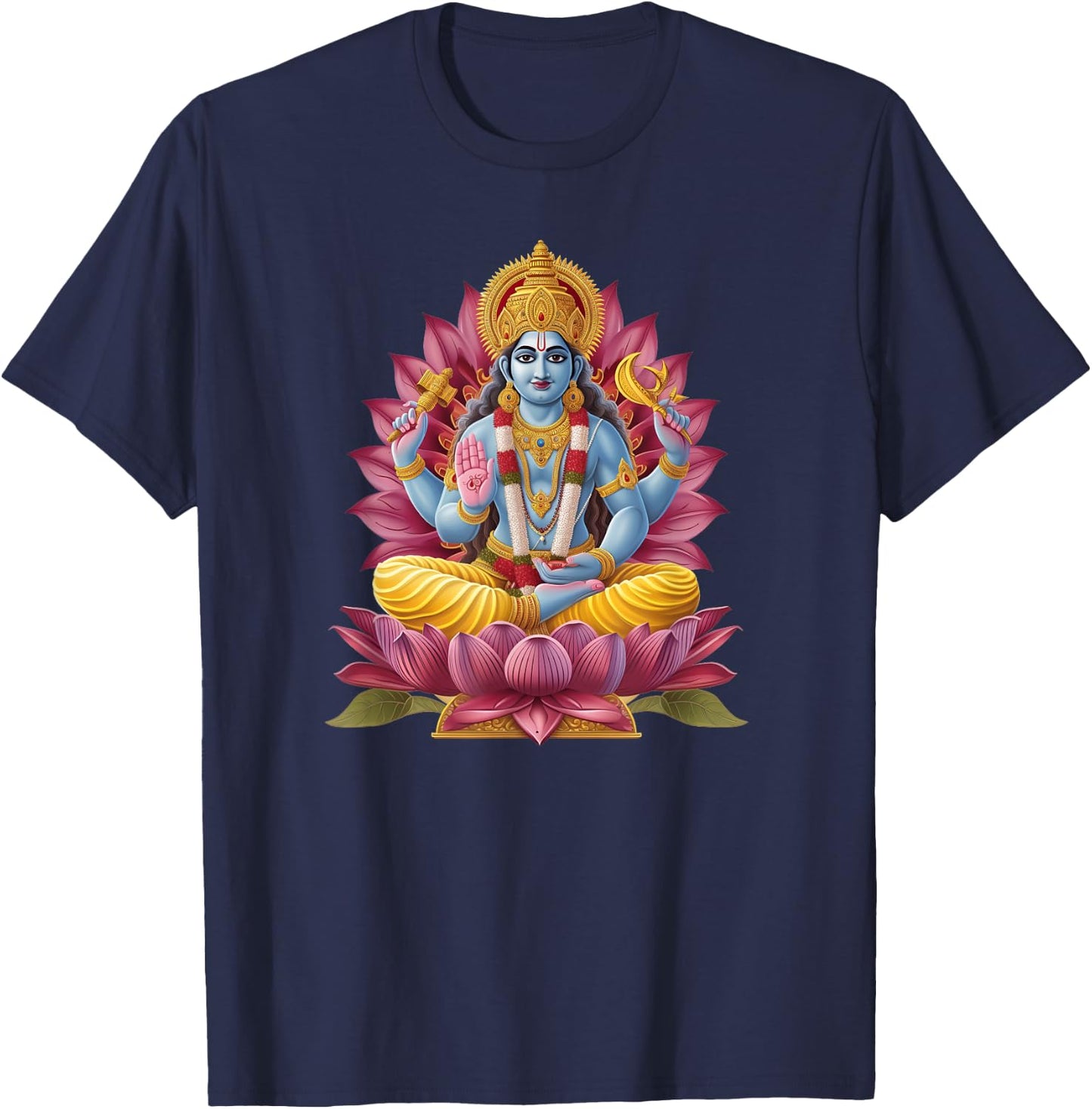 Hindu God Vishnu - Hinduism Symbol of Protection Vishnu T-Shirt - T-Shirt | Navy