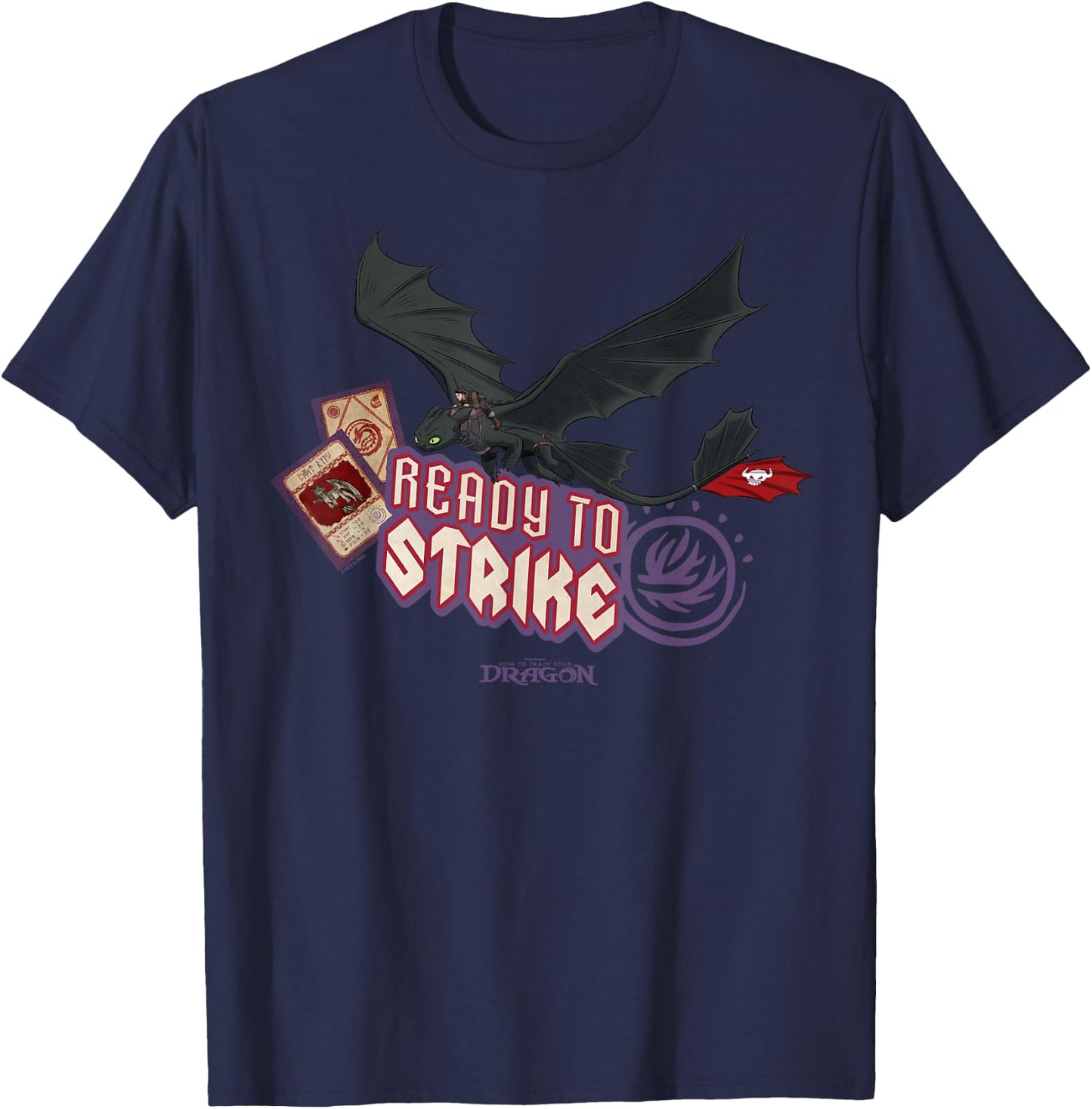 DreamWorks Dragons Toothless Ready to Strike T-Shirt - T-Shirt | Navy